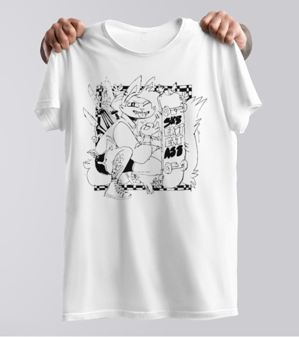 Cat Sk8 Fast Eat Ass Skateboard Style Adventure T-Shirt