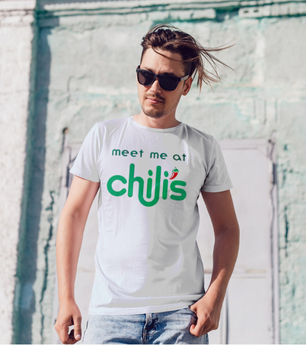 Meet Me At Chili’s Neon Logo With Chili Pepper T-Shirt