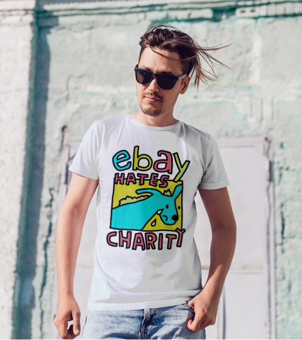 Ebay Hates Charity Whimsical Blue Goat T-Shirt