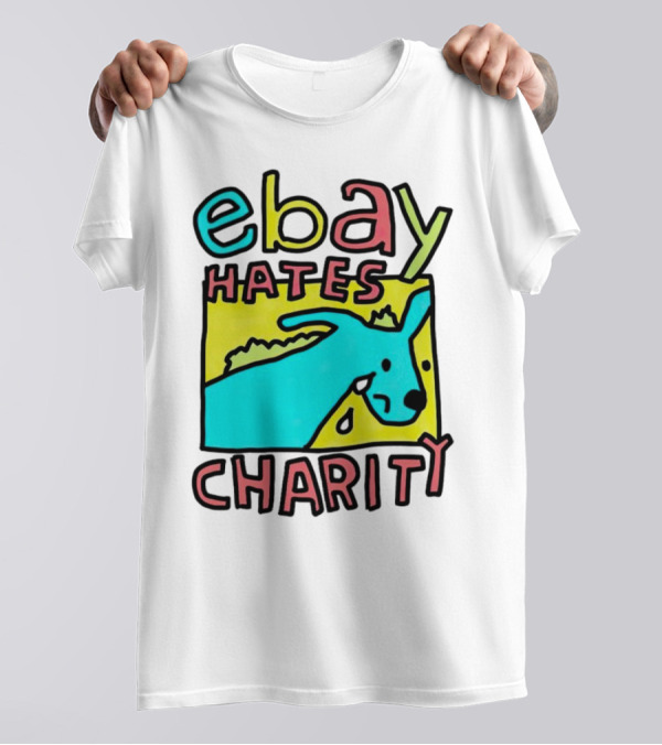 Ebay Hates Charity Whimsical Blue Goat T-Shirt