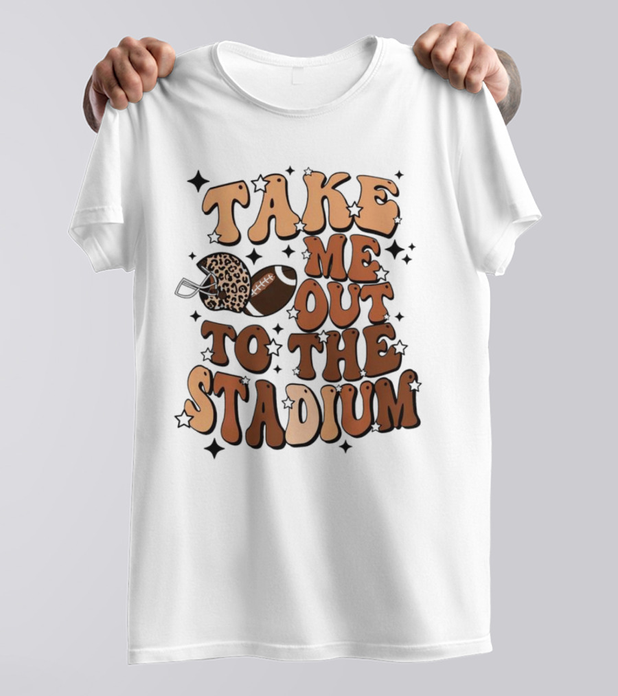 Take Me Out To The Stadium Leopard Helmet Football T-Shirt