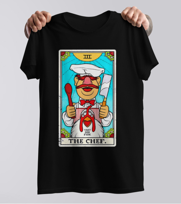 The Chef Tarot Card Vert Der Ferk Spoon Cleaver Chicken T-Shirt