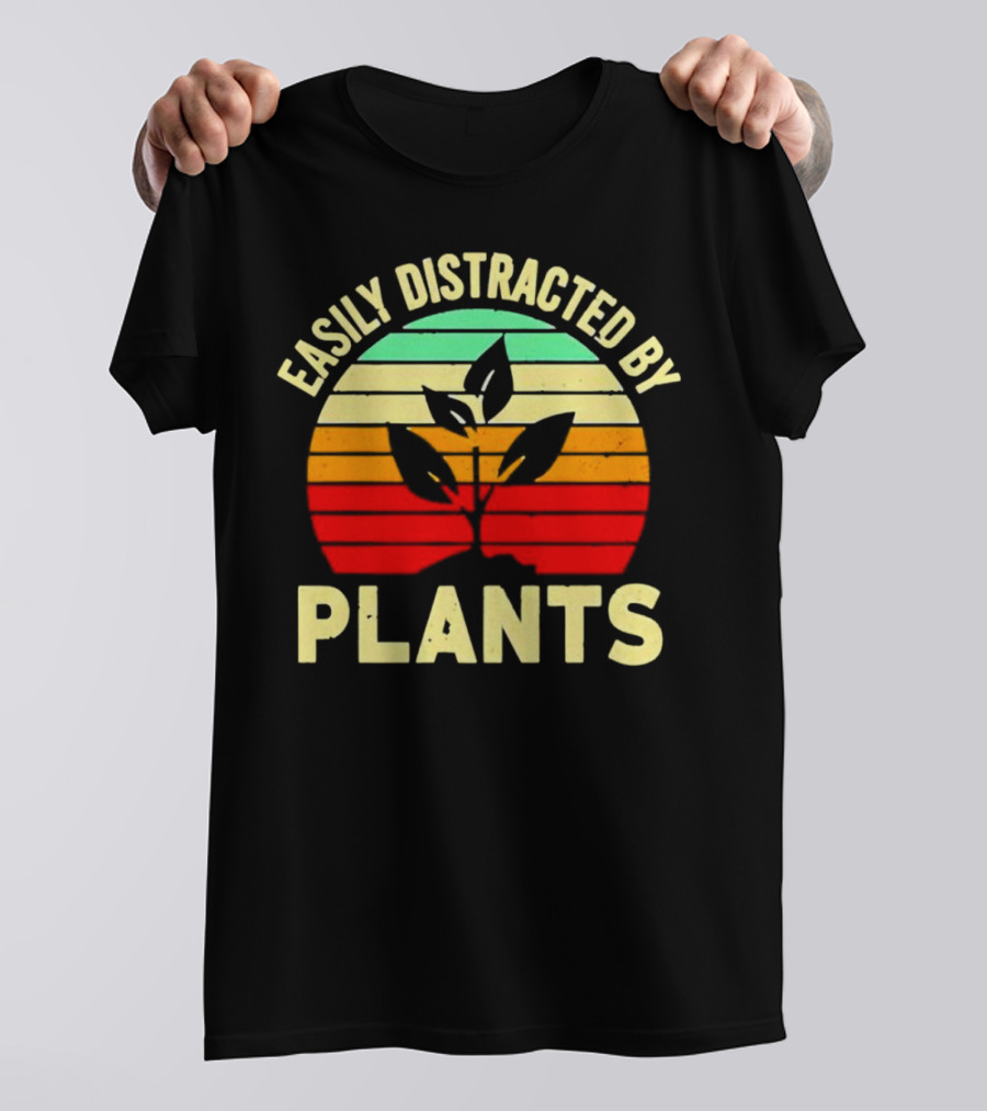 Easily Distracted By Plants Vintage Sunset T-Shirt