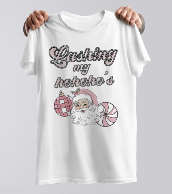 Lashing My Hohoho's Christmas Santa Claus With Ornaments T-Shirt