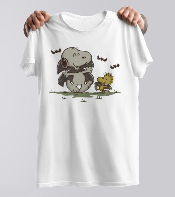 Snoopy And Woodstock Peanuts Spooky Halloween Fun T-Shirt