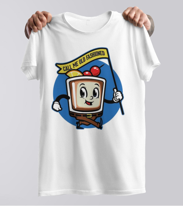 Call Me Old Fashioned Cherry Orange Cocktail Cartoon T-Shirt