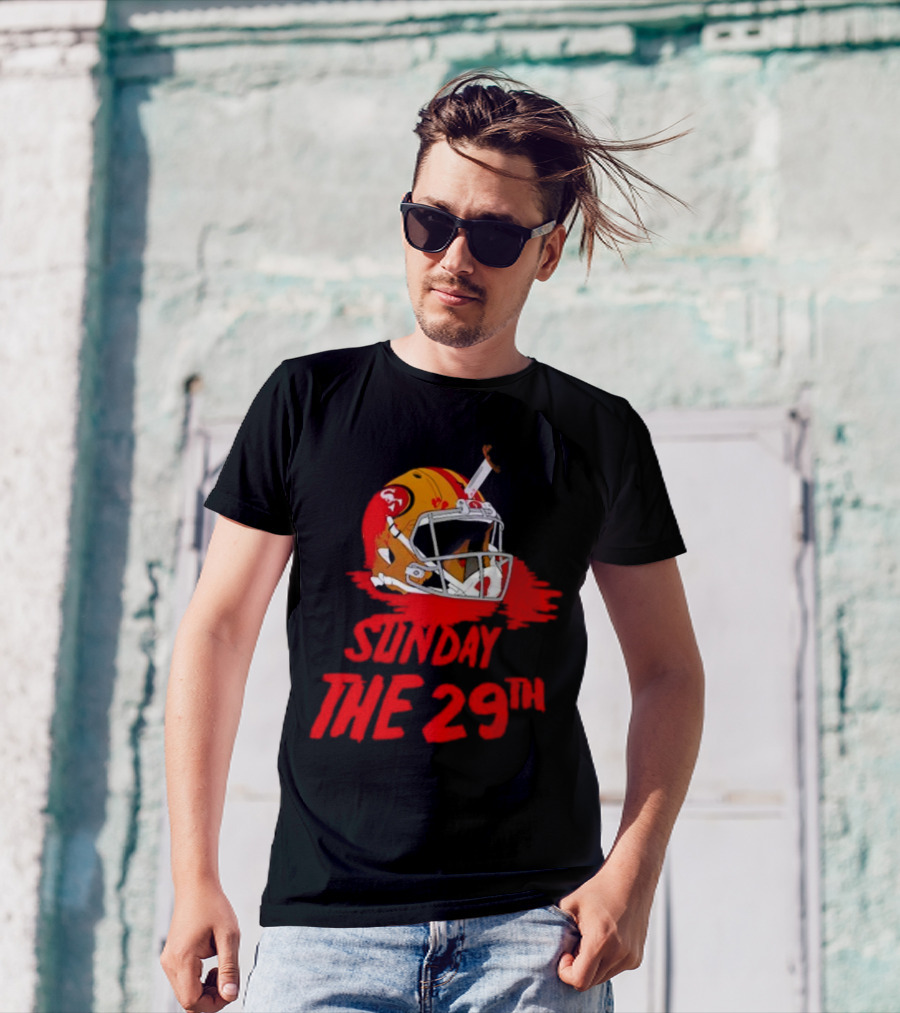 Sunday The 29th Football Helmet Horror Crossover T-Shirt