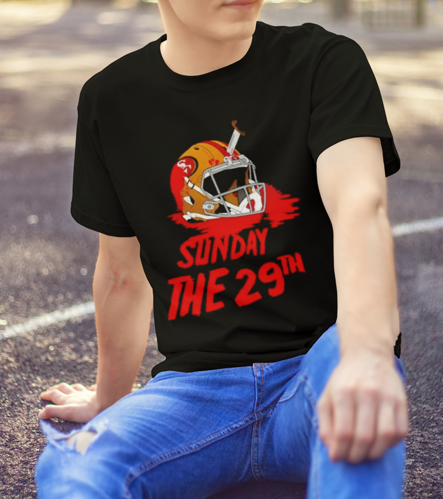 Sunday The 29th Football Helmet Horror Crossover T-Shirt