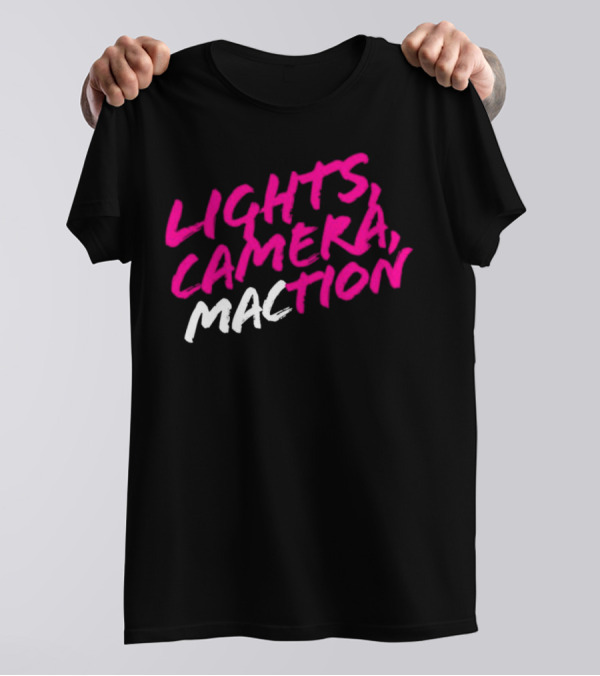 Lights Camera Maction Bold Neon Pink T-Shirt