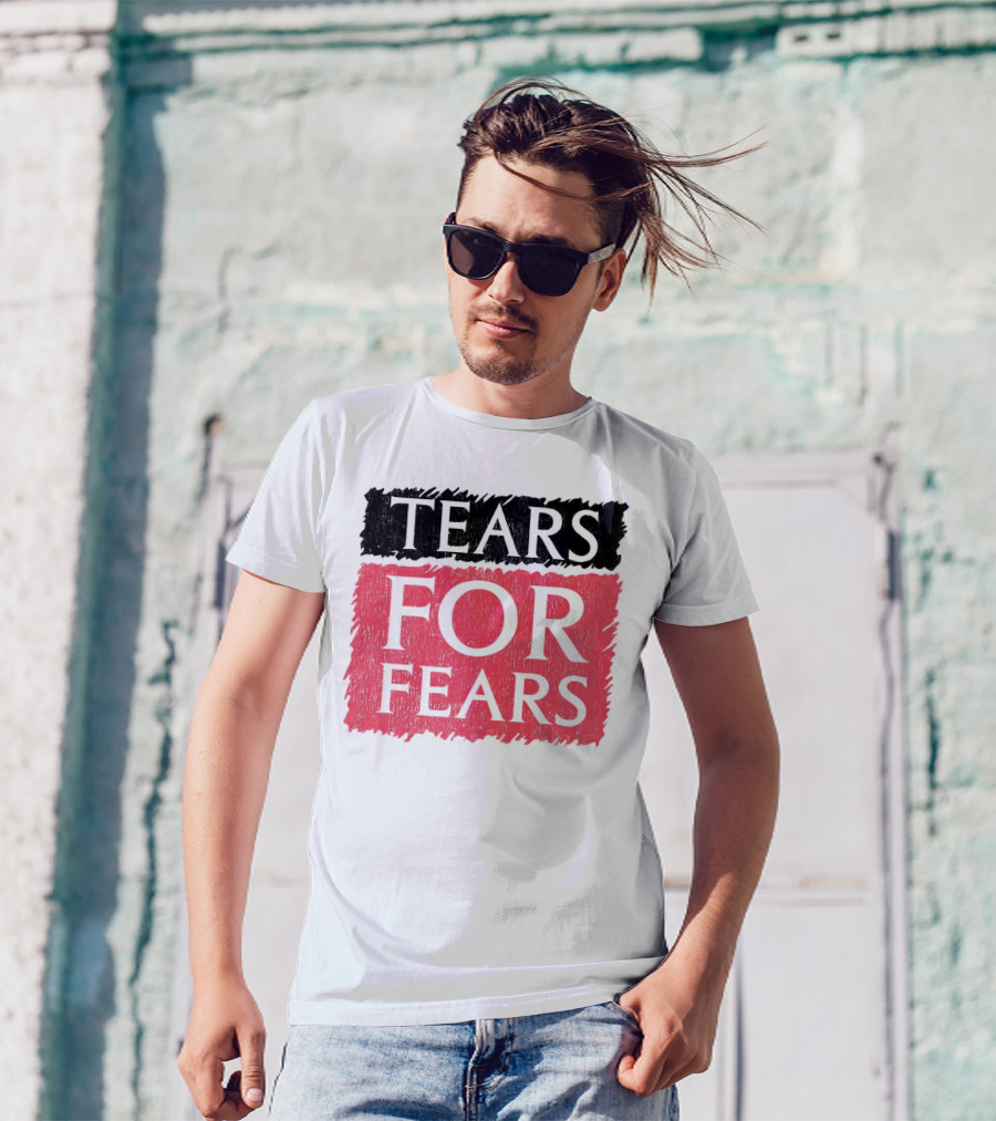 Tears For Fears Text In Black On Pink Background T-Shirt