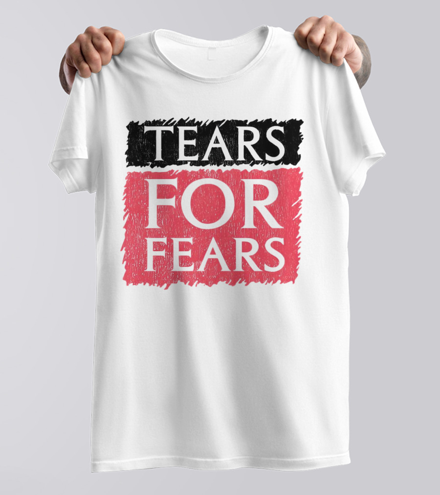Tears For Fears Text In Black On Pink Background T-Shirt