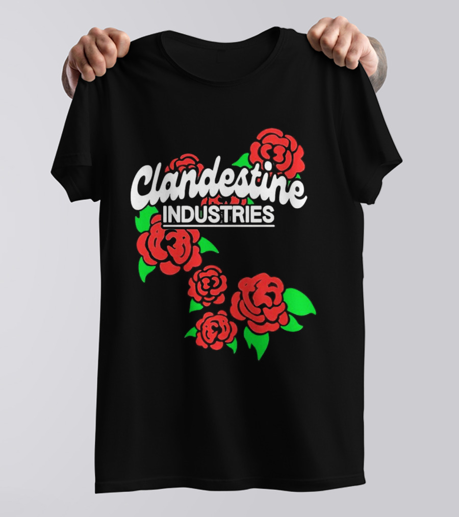 Clandestine Industries Intricate Brand Of Roses T-Shirt