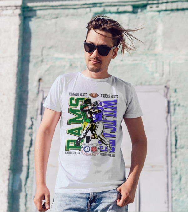Colorado State Rams Vs Kansas State Wildcats Plymouth Holiday Bowl December 29 1995 San Diego CA T-Shirt