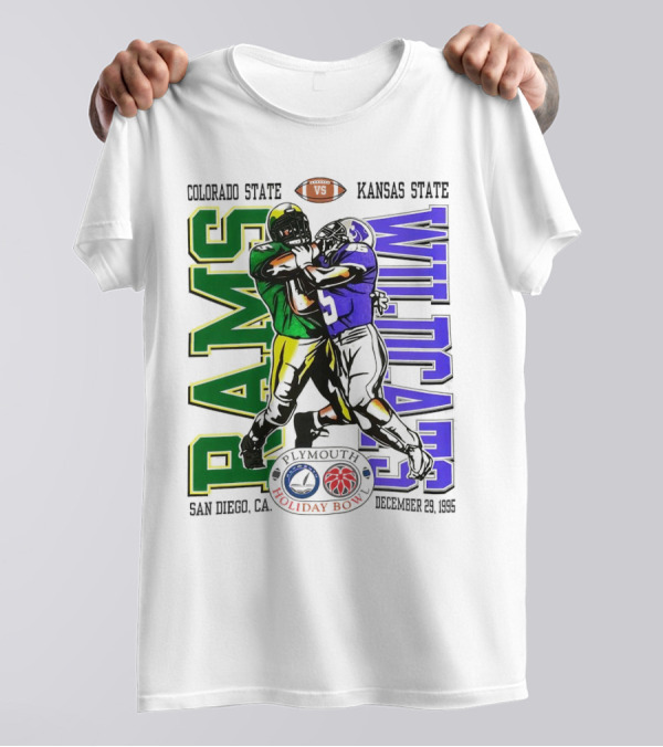 Colorado State Rams Vs Kansas State Wildcats Plymouth Holiday Bowl December 29 1995 San Diego CA T-Shirt