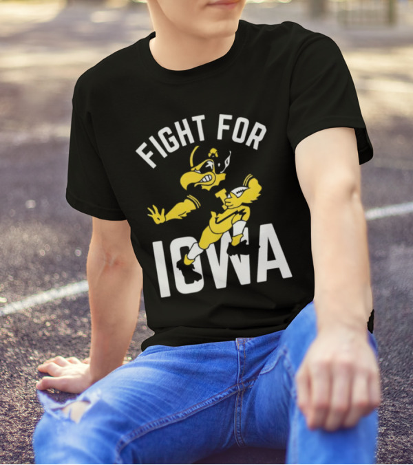 Iowa Hawkeyes Fight For Iowa Mascot Football T-Shirt