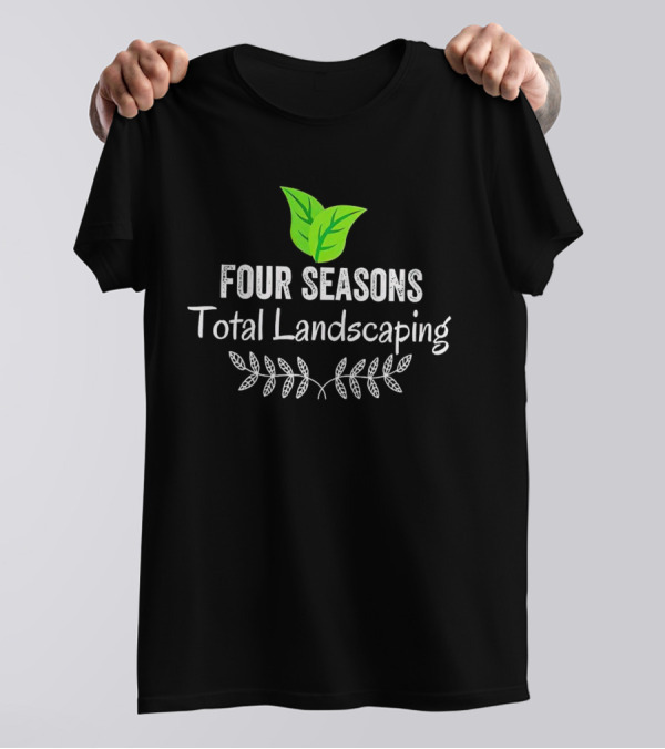 Four Seasons Total Landscaping Green Leaf Emblem T-Shirt