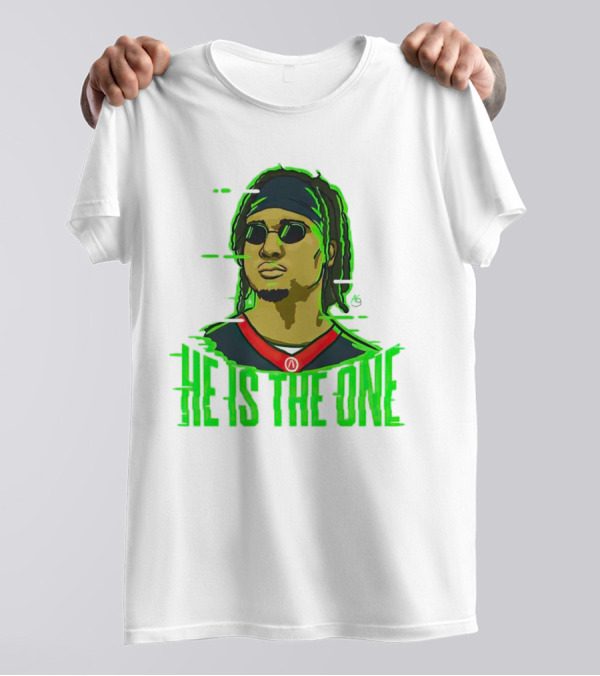 He Is The One Cryptic Neon Style Cartoon T-Shirt