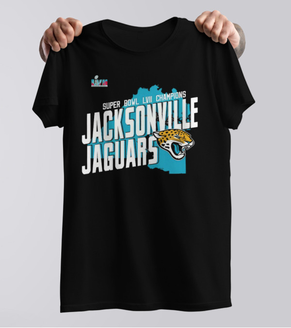 Jacksonville Jaguars Super Bowl LVII Champions Logo And Map T-Shirt