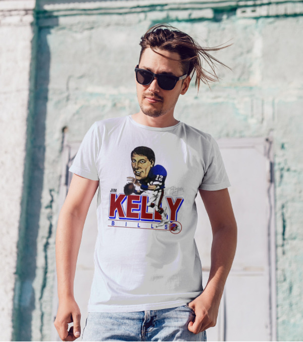JIM KELLY BUFFALO BILLS SIGNATURE CARICATURE KELLY BILLS T-Shirt