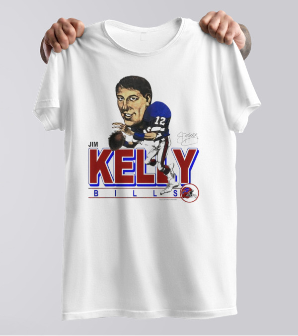 JIM KELLY BUFFALO BILLS SIGNATURE CARICATURE KELLY BILLS T-Shirt