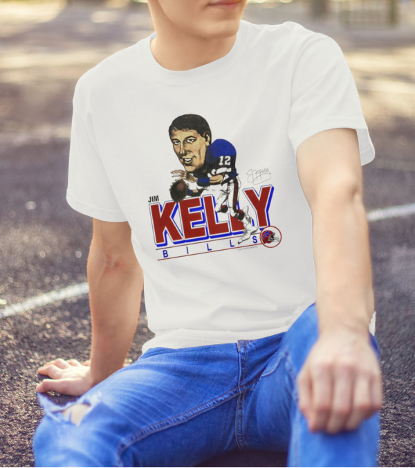 JIM KELLY BUFFALO BILLS SIGNATURE CARICATURE KELLY BILLS T-Shirt