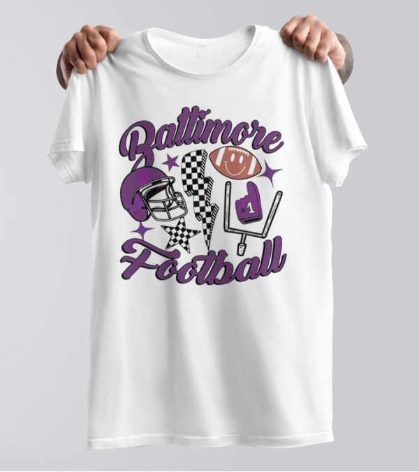 Baltimore Football NFL Team Helmet Smile Number One T-Shirt