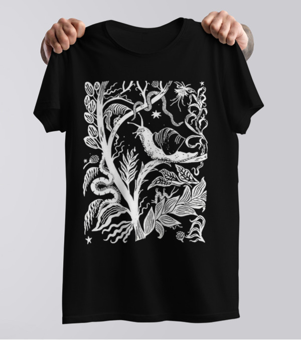 Elispencer November Enchanted Forest Snail Motif T-Shirt