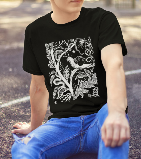 Elispencer November Enchanted Forest Snail Motif T-Shirt
