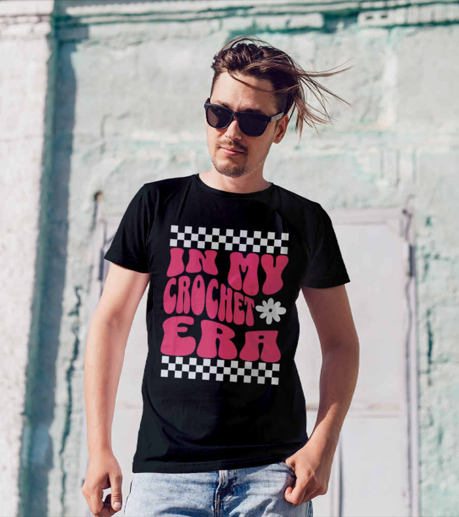 In My Crochet Era Checkerboard Flower Power T-Shirt