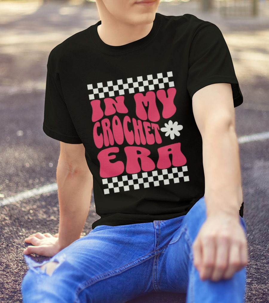 In My Crochet Era Checkerboard Flower Power T-Shirt