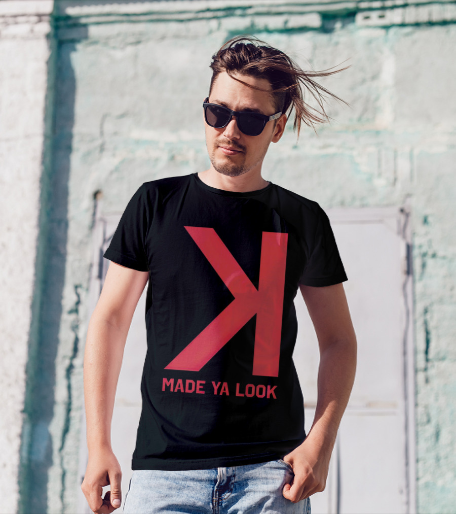 Made Ya Look Backwards K Baseball Strikeout Fan T-Shirt