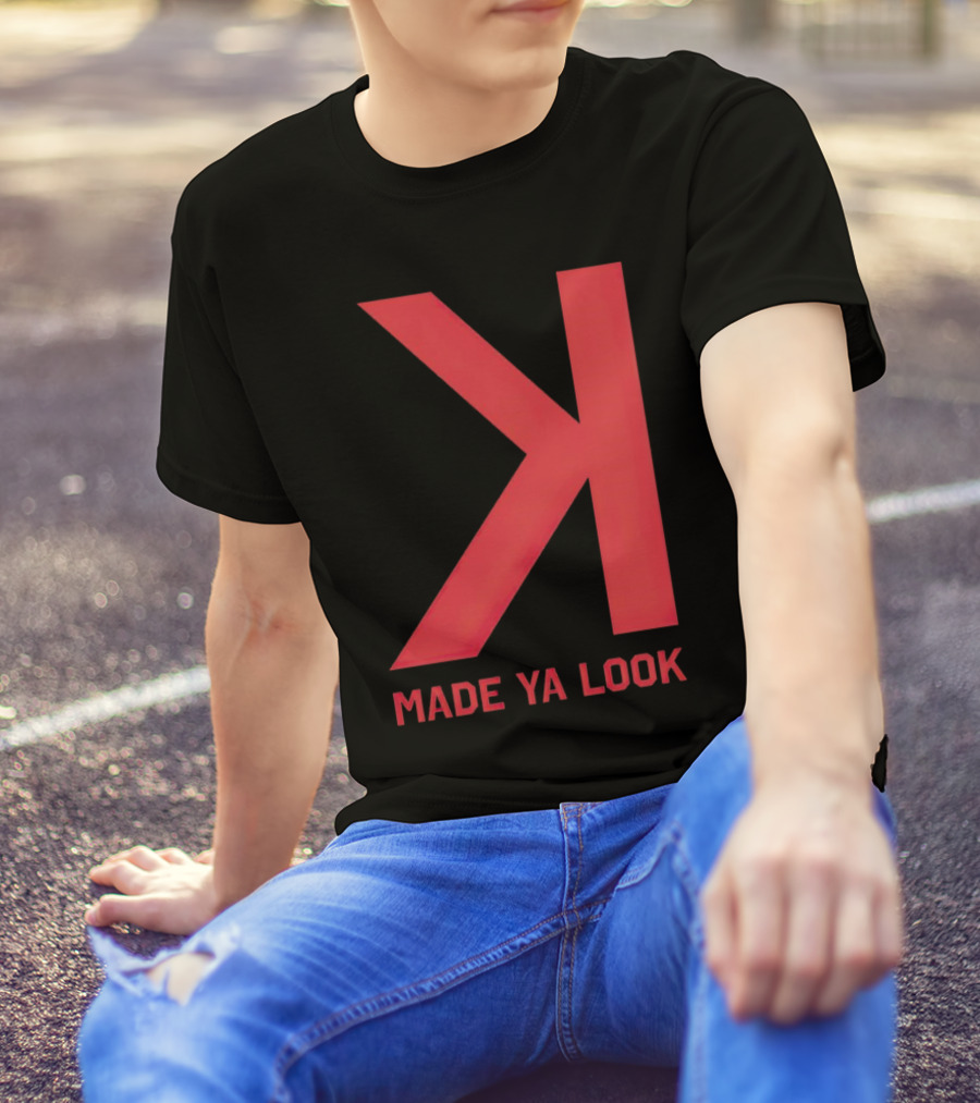 Made Ya Look Backwards K Baseball Strikeout Fan T-Shirt