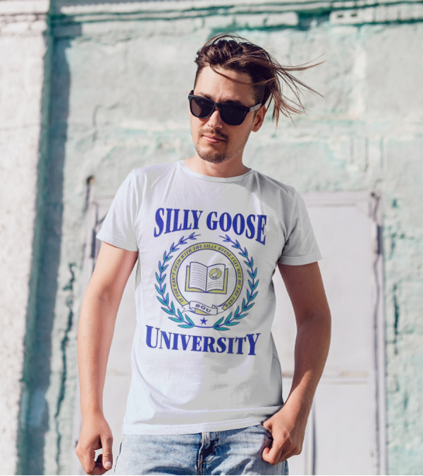 Silly Goose University Educated With The Silly Goose Stay Out Of The Pond T-Shirt