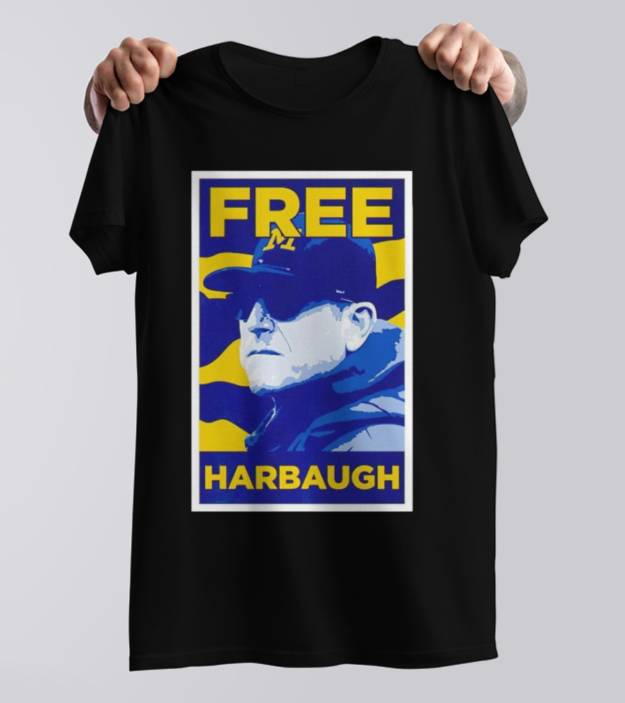 Free Harbaugh Michigan Wolverines Coach Insider T-Shirt