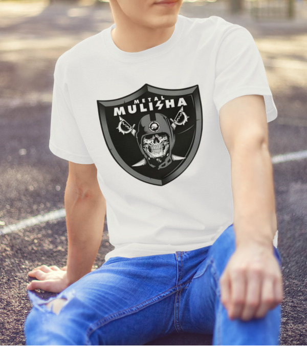 Las Vegas Raiders Skull Metal Mulisha Shield Halloween Helmets Swords T-Shirt