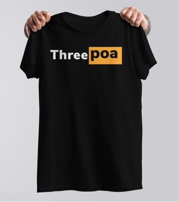 Threepoa Hub Classic Style Text Bold Minimalist Contrast T-Shirt