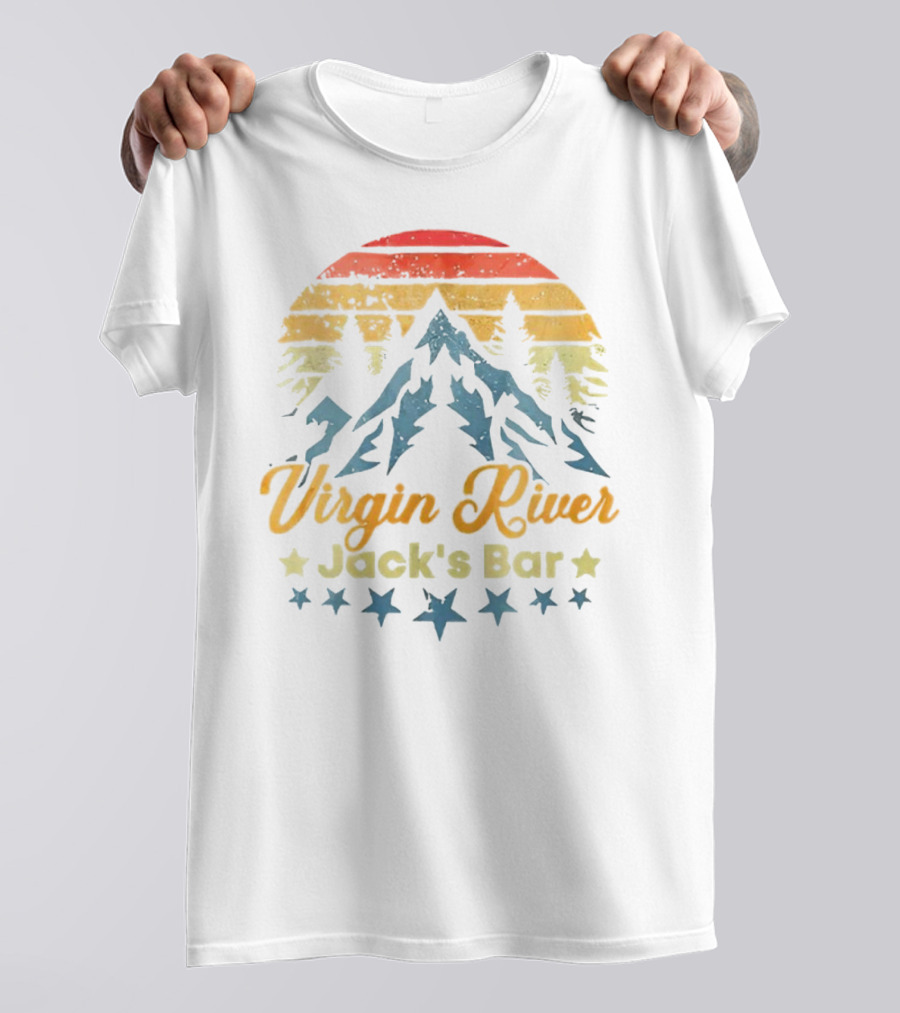 Virgin River Jack's Bar Retro Mountain Sunset Stars T-Shirt