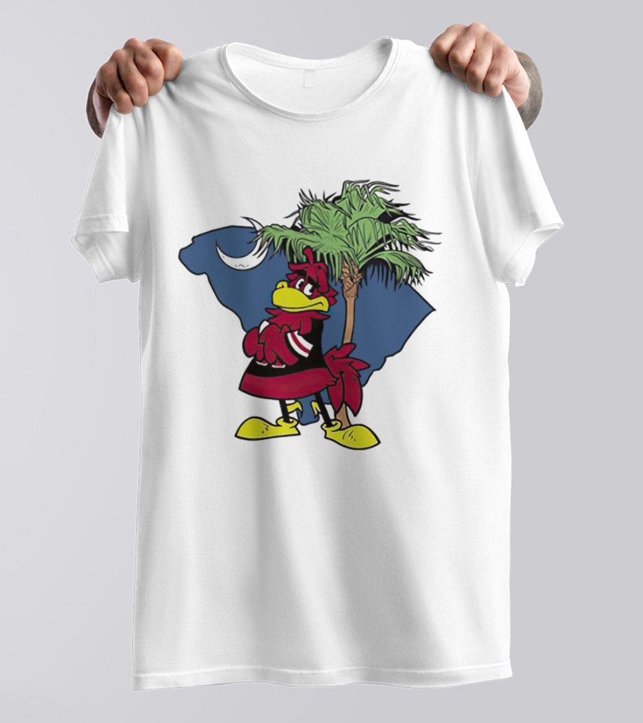 South Carolina Gamecocks Mascot State Emblem Palmetto Tree And Crescent Moon T-Shirt