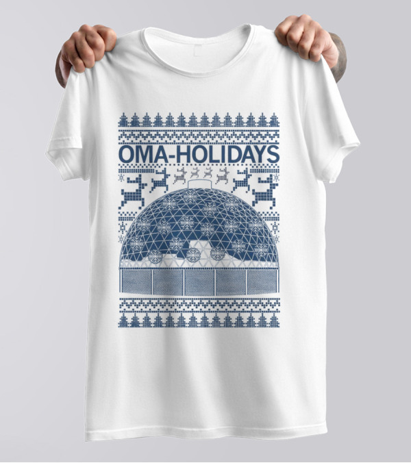 Oma Holidays Christmas Dome Pattern With Reindeer And Trees T-Shirt