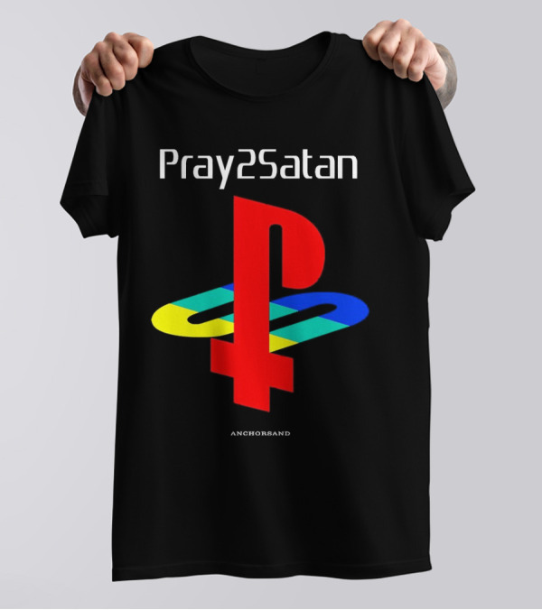 Pray2Satan Anchorsand Playstation T-Shirt