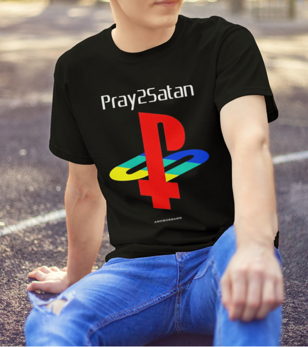 Pray2Satan Anchorsand Playstation T-Shirt