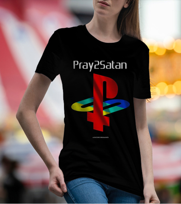 Pray2Satan Anchorsand Playstation T-Shirt