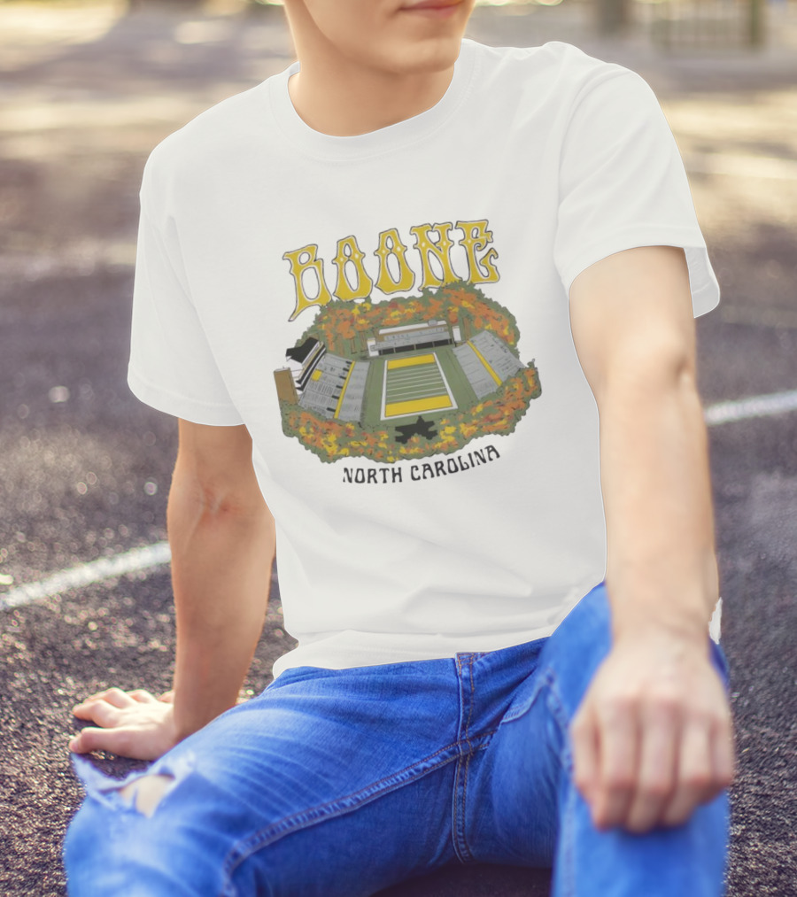 Boone Stadium North Carolina Football Field Surrounded By Autumn Foliage T-Shirt