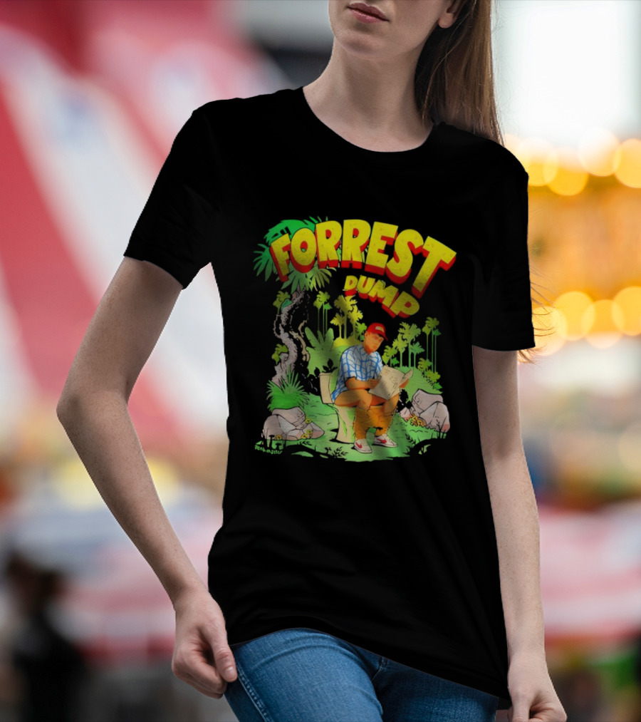 FORREST DUMP CARTOON TOILET JUNGLE READING T-Shirt