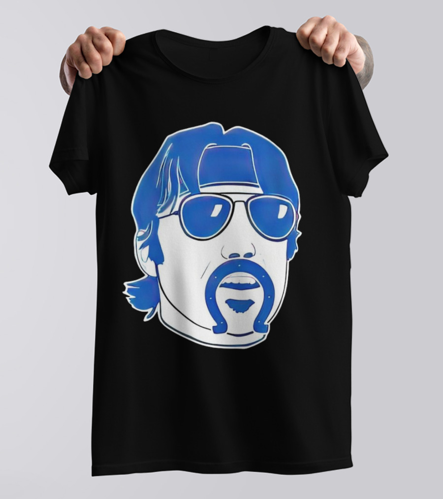 Minshew Mania Indianapolis Colts Iconic Quarterback Mustache Sunglasses T-Shirt