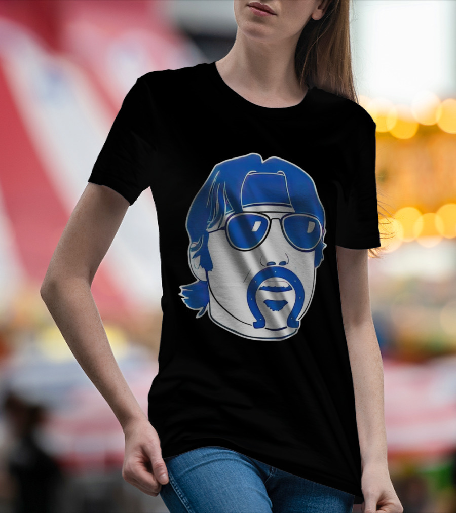 Minshew Mania Indianapolis Colts Iconic Quarterback Mustache Sunglasses T-Shirt