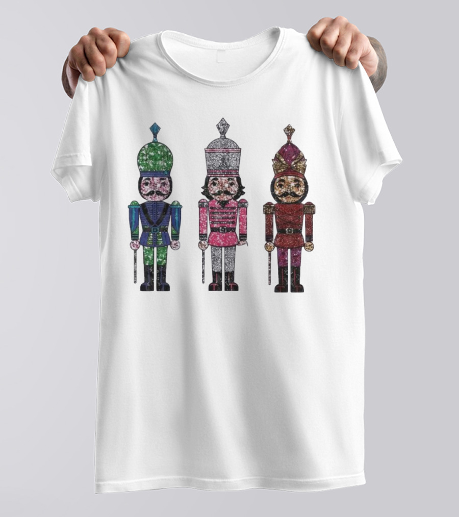 Nutcracker Christmas Glitter Soldiers Trio T-Shirt