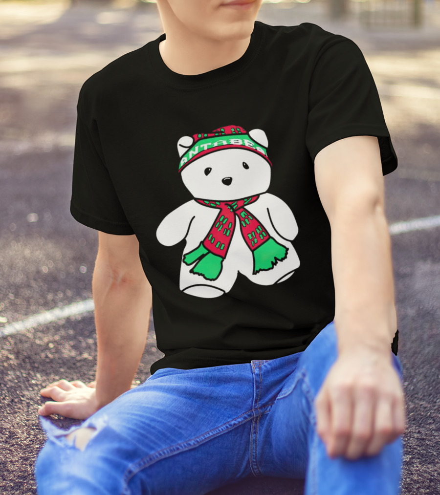 Santa Bear Minnesota Christmas Festive Holiday Teddy T-Shirt