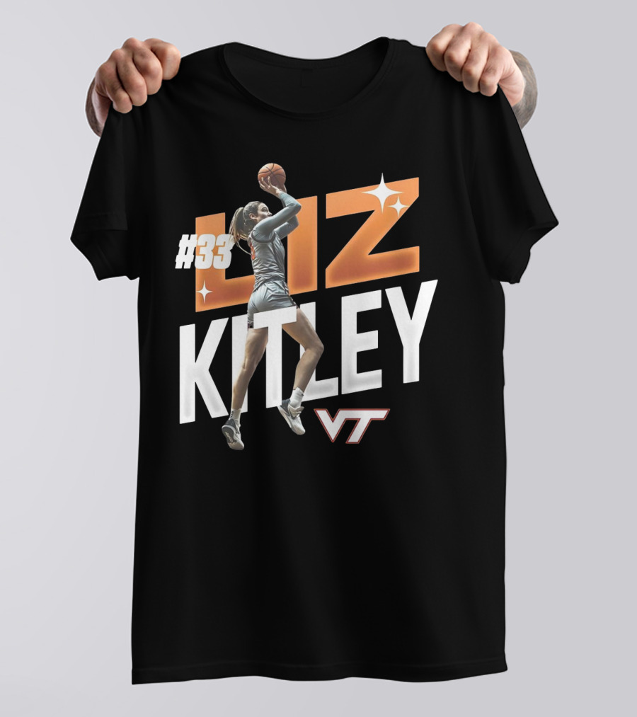 Virginia Tech Liz Kitley #33 VT Basketball Stars T-Shirt