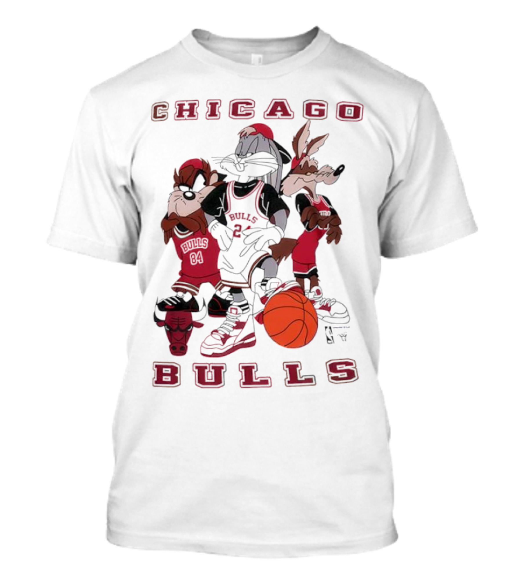 Chicago Bulls Basketball Looney Tunes Characters T-Shirt